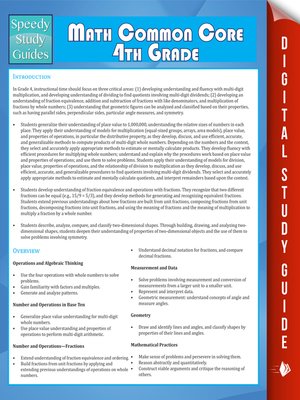 Math Common Core 4th Grade - ebook